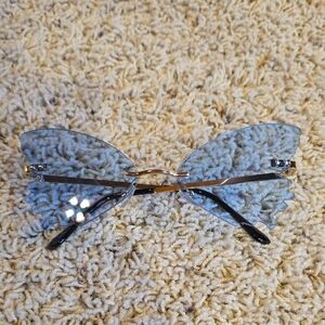 Light Blue Butterfly Wing Glasses